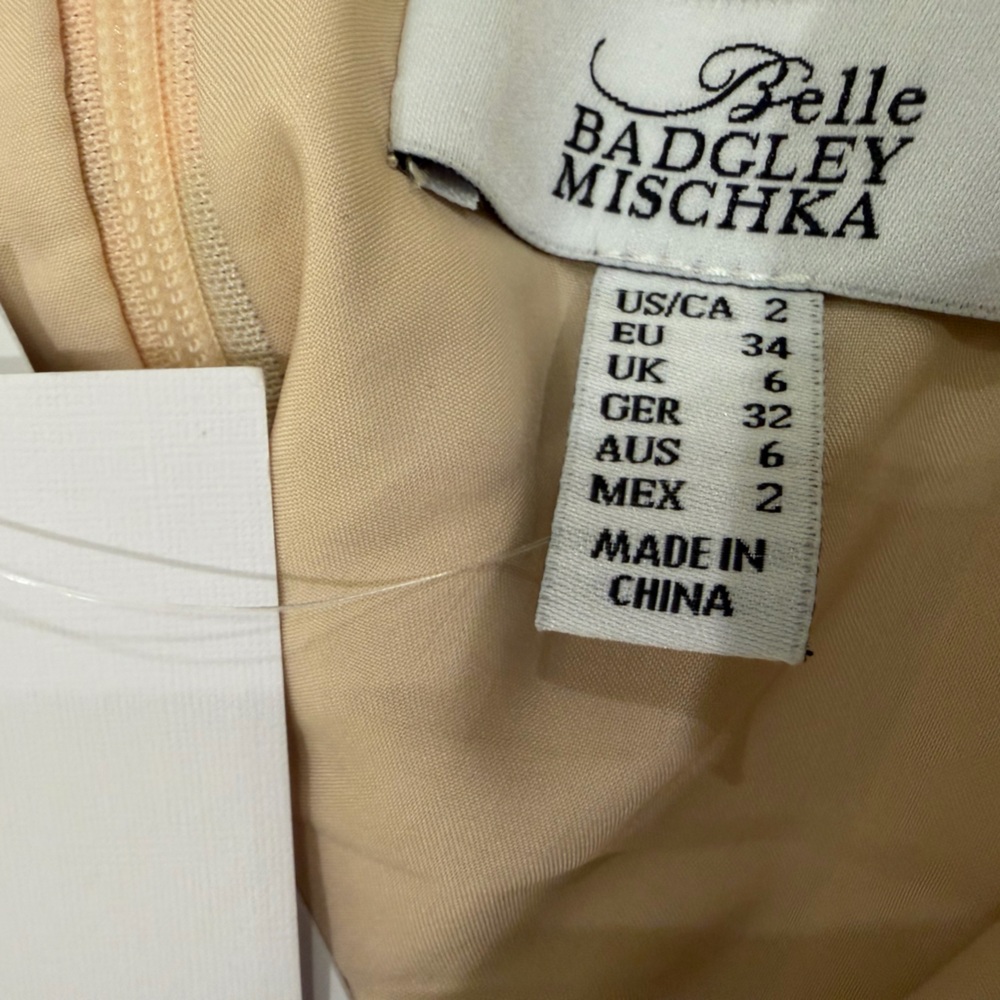 Belle by Badgley Mischka Stella Strapless Midi Dress Size 2 - Picture 6 of 6